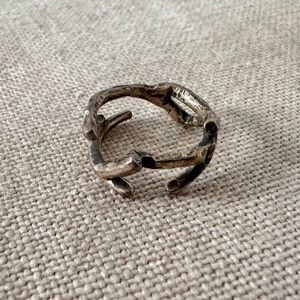 Sterling silver twig ring